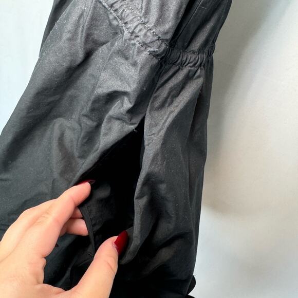 See by Chloe Black Cotton Scallop Hem Short Sleeve Drawstring Waist Mini Dress - Picture 7 of 10